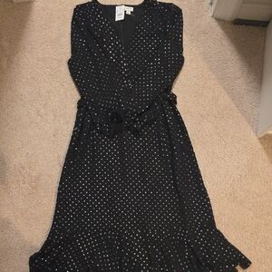 J.Crew Elegant Black Polka Dot Dress